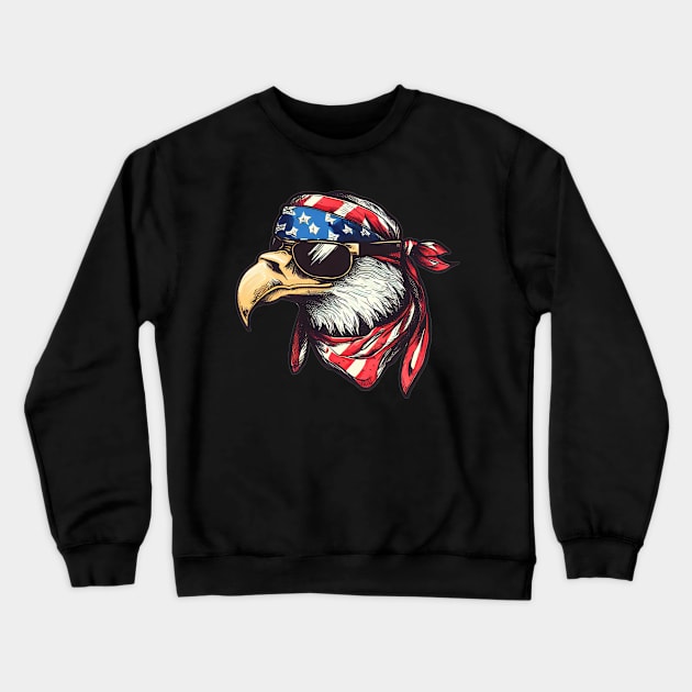 Patriotic Eagle: Majestic Bird of Freedom in American Pride Crewneck Sweatshirt by FromHamburg